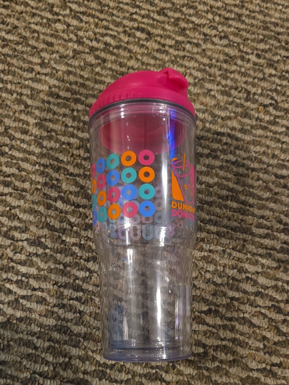 Dunkin Donuts Pink Lid Insulated Tumbler